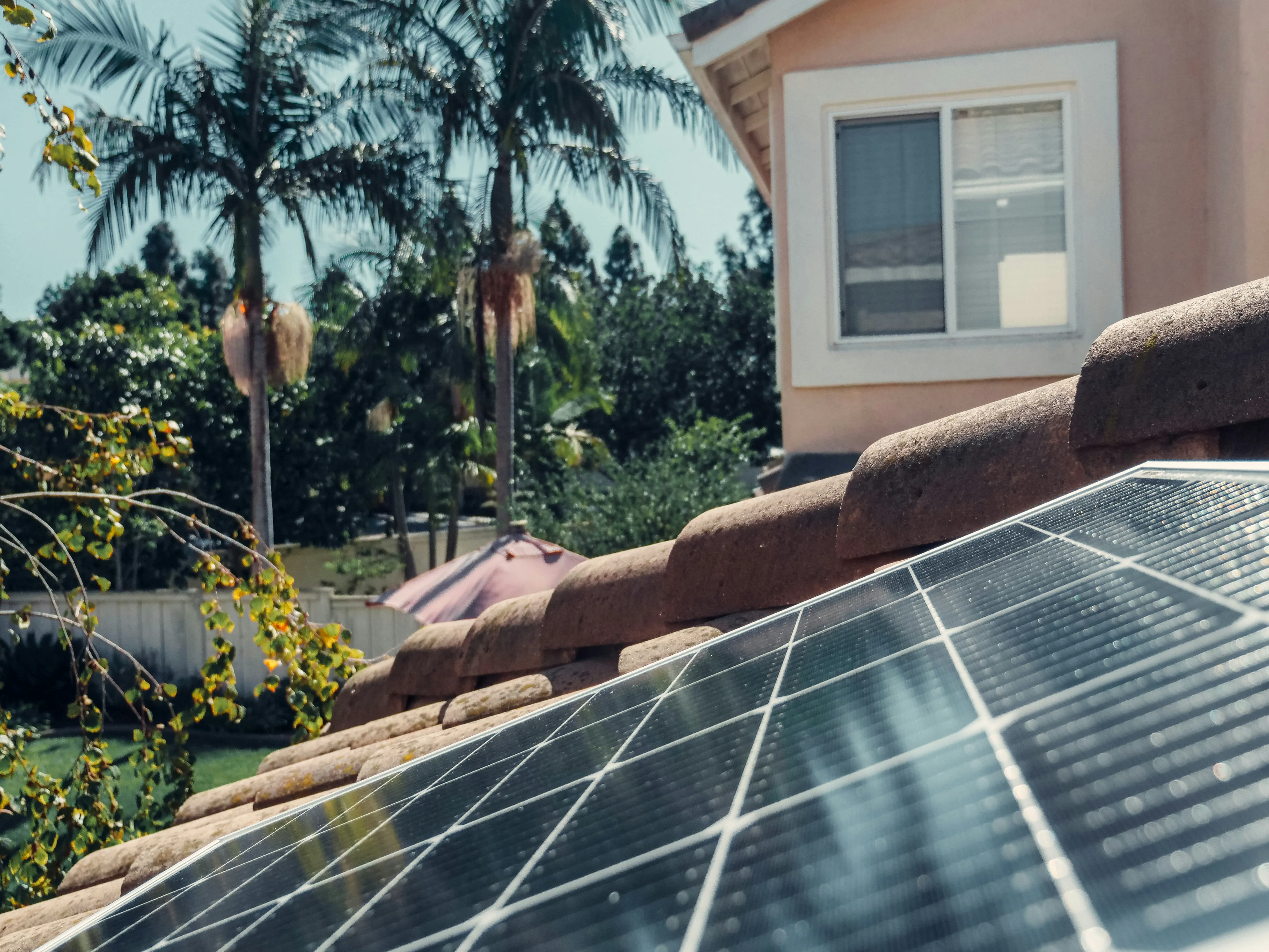 Solar panels on Florida home rooftop
